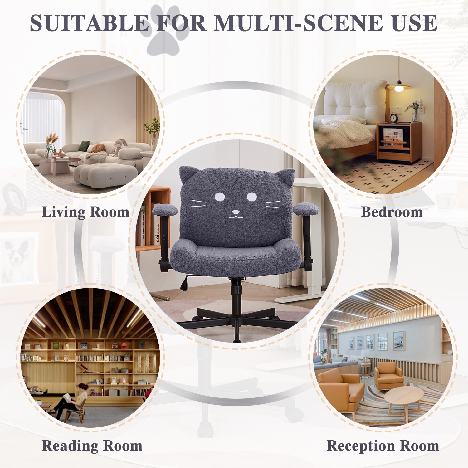 Sunchen Criss Cross Chair With Wheels And Arms, Cross Legged Office Chair With Wide Seat, Adjustable Cute Comfy Desk Chairs For Home Office, Bedroom, Vanity, Grey_maomaolike.com